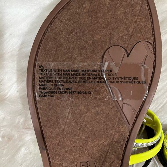 NEW Sam & Libby Kylie Multicolor Stud Strap Ankle Wrap Flat Thong Sandal 5.5 NWT - Picture 8 of 13